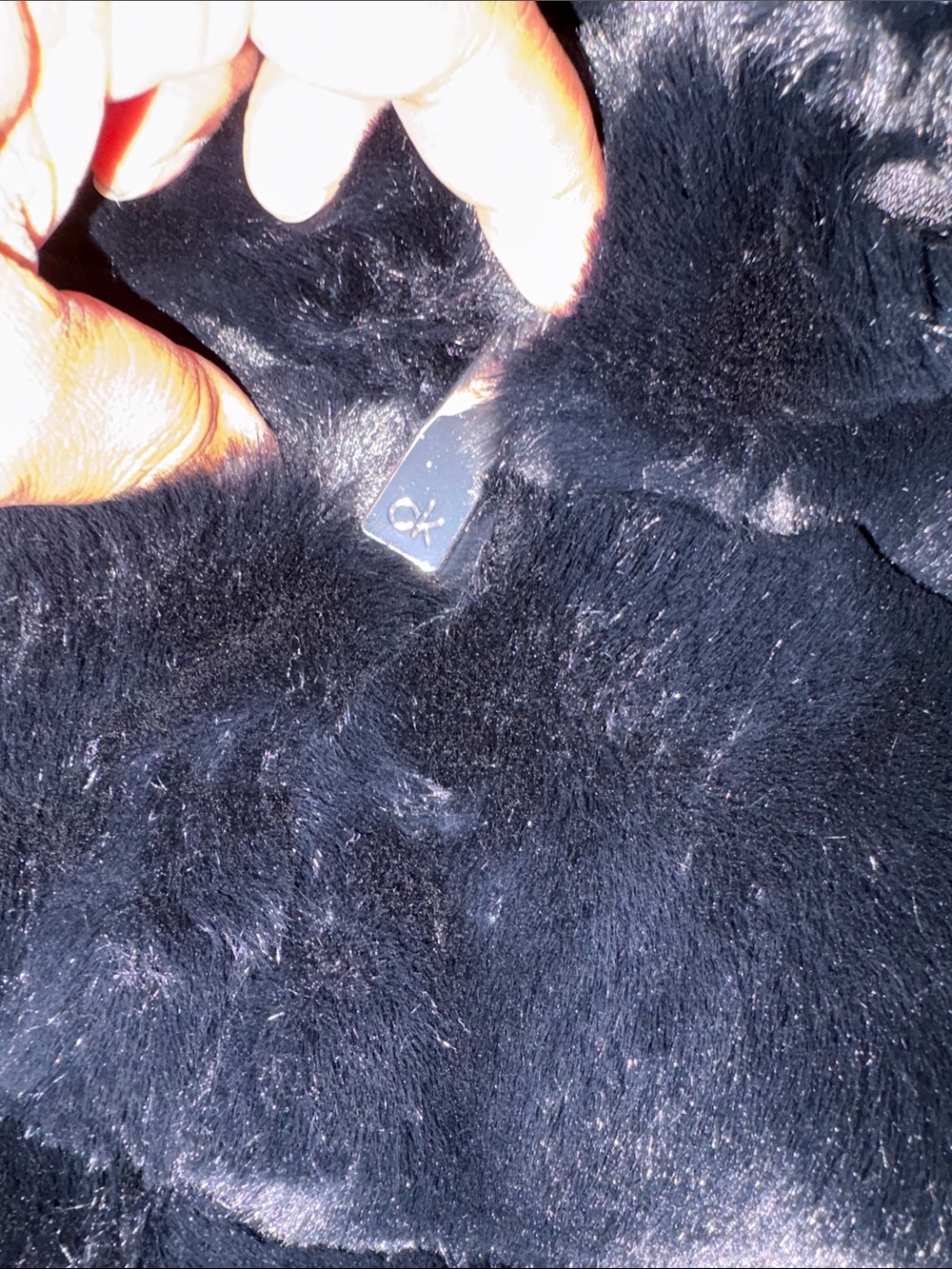 Calvin Klein Black Faux Fur Teddy Jacket - Picture 6 of 8